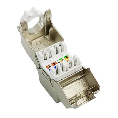 China Rj45 cat5e cat6 cat6a network cabling system network 180 degree toolless keystone jack for lan cable rj45 keystones for sale