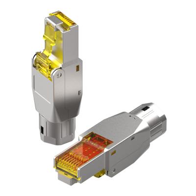 中国 Telecommunication rj45 8p8c Shield STP Toolless RJ45 Connector Toolless Protected Cat7 Cat8 Modular Plug 販売のため