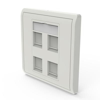 中国 Network cabling system 1 2 4 type RJ45 wall plate 86x86 faceplate rj45 network port 86 two port faceplate 販売のため