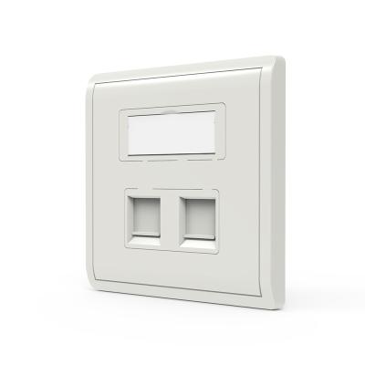 中国 Network Cabling System Network Faceplate 1 2 4 Type RJ45 Wall Plate 86x86 rj45 Port 86 Two Hole Faceplate 販売のため