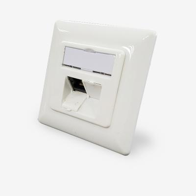 China rj45 80x80mm Germany 2 port type UTP wall faceplate wall outlet left mounted network faceplate 80X80mm for sale