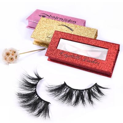 China 3D False Eyelashes Natural Soft Mink Fur Strip Lashes With Custom Logo Diamond Eyelash Box for sale