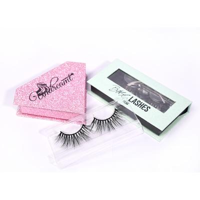 China Real Natural Soft Brazilian Bulk Remy Tape Mink Hair Under Lashes Los Angeles Wholesale Private Label for sale