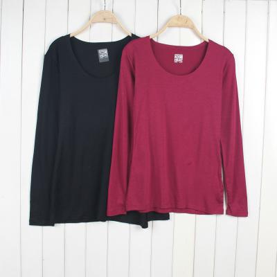 China stock appareL Selling leads-9Kpcs Weatherproof ladies long/full sleeve scoop neck t-shirt for sale