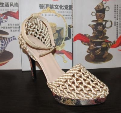 China Brand Nature Braided High Heeled Sandals ladies quality platform shoes OEM/ODM factory for sale