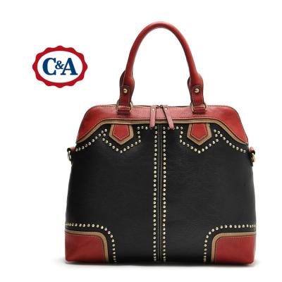 China Selling C&A lady's seamed PU shoulder handbags designer bags USA brand discount tote bag for sale