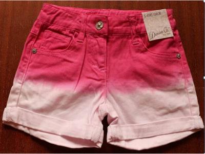 China Primark Denim girl's shorts inventory ,Cheap Faded dyeing hot pants,children denim pant for sale