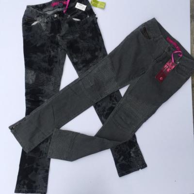 China American in stock women's clothes Brand lady's skinny jeans Slim fitting pant stocks for sell ,2designs, full size for sale