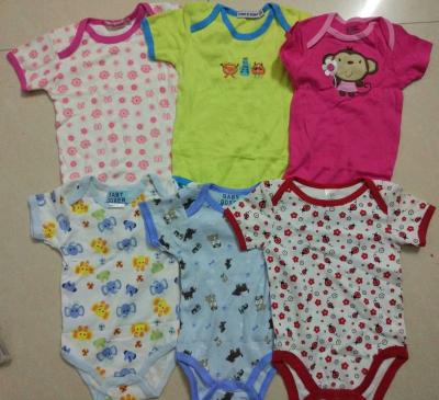 China kids mixed in stock assorted short sleeve baby boxer boy girl cotton summer onesie Singapore cheap rompers for sale