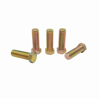 China Processing Custom-Made Environment-Friendly Colored Zinc External Hexagon Bolt Galvanized Full-Threaded Hexagon Head Screws for sale