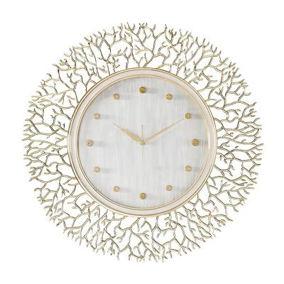 China Wholesale Beautiful Calibration Coral Shaped Clock In Wall Decoration Large Size Living Room for sale