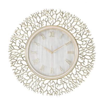 China 2021 Beautiful Rome luxury coral shaped clock in large size wall decoration, living room, dining room for sale