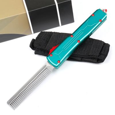 China Comfortable A6 aviation aluminum micro comb technology straight bounce stainless steel straight row fast opening high quality comb for sale