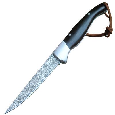 China Easy Carry Damascus Ebony Steel Sheet Outdoor Folding Knife for sale