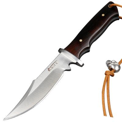 China Easy Carry Free Wolf Military Survival Camping Hunting Knife Outdoor Practical Tactical Fixed Blade With Wood Handle for sale