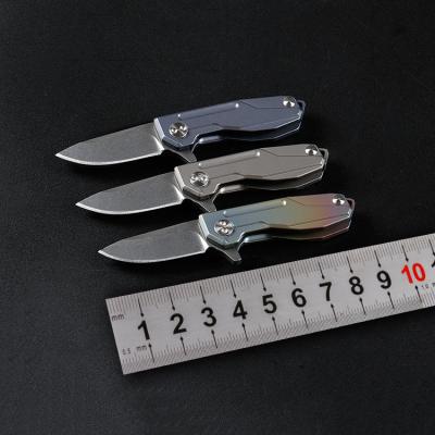 China Easy Carry High Quality D2 Pocket Knife Gift Steel Small EDC Folding Knife With Titanium Handle for sale