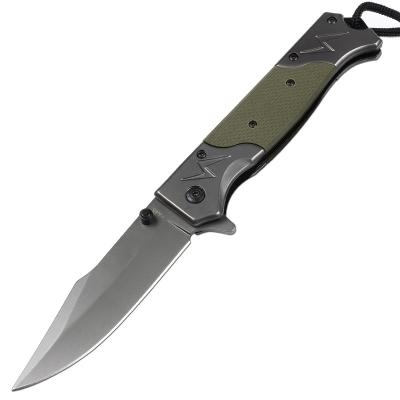 China Non-variable Handle G10 Pocket Knife Rescue Folding Outdoor Camping Knife With Titanium Coated Blade for sale