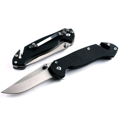 China Easy carry 5cr13 stainless steel pocket knife outdoor camping knife with knife clip and belt cutter for sale