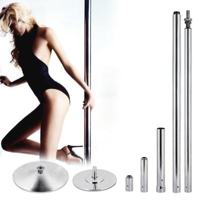 China Removable Stripper Dancing Pole Pipe, Portable Adjustable Waist Fitness Rubber Covered Bar Gym Club Exercise Dumbbell 45mm Rotation Dancing Stripping Pole for sale