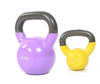 China colored vinyl and rubber coated dumbbell cast neoprene coated custom logo kettlebells with handle for sale