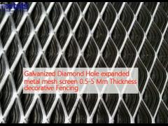 Galvanized Diamond Hole expanded metal mesh screen 0.5-5 Mm Thickness decorative Fencing