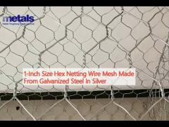 1-Inch Size Hex Netting Wire Mesh Made From Galvanized Steel In Silver