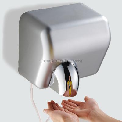 China 304 Stainless Steel Bathroom Kitchen Stainless Steel Brushed Jet High Speed ​​Hot Air Automatic Hair Dryer Hand Dryer for sale