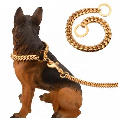 China Pet Accessories Personalized Gold Pet Collar Pet Chain Stocked Collar for sale