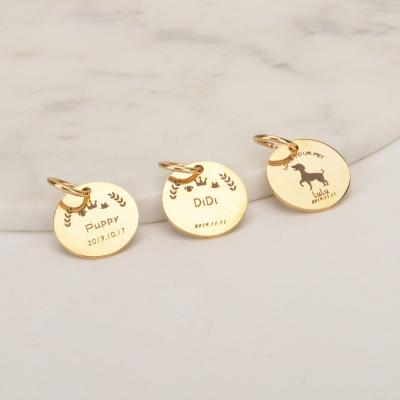 China Custom Personalized Pet Accessories Phone Number Printing Stainless Steel Collar Metal Dog Tags for sale