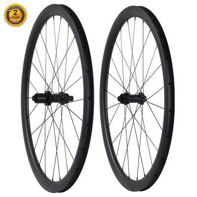 China Road Bicycles Spot Carbon Fiber Wheels 700C Open Clamps Carbon Fiber Wheels 700C Tubeless Disc Brake Road Disc Brake Carbon Bicycle Wheel for sale