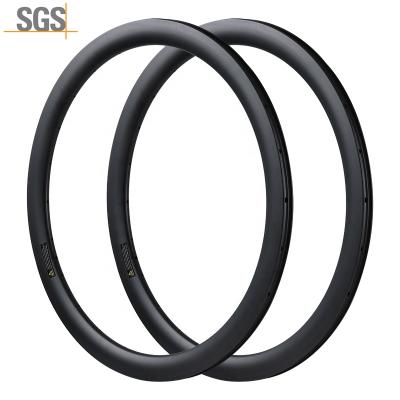 China Road Bikes 480g 700C Carbon Fiber Road Rim 20/24 Carbon Fiber Road Rim 50mm Tubeless Deep Rim for sale