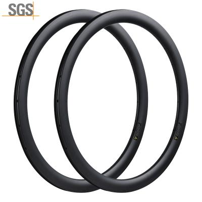 China Road Bikes 50mm700c Road Carbon Fiber Wheels CAD Carbon Fiber Bicycle Rim 25 Width Disc Brake Carbon Rim for sale