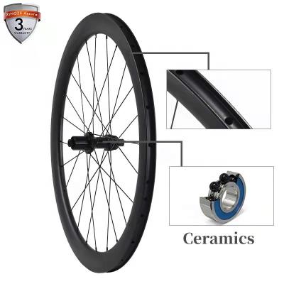 China Road Bikes Wholesale 700C Carbon Fiber Wheel Set, 50mm Road Carbon Wheel Offroad Racing Carbon Bicycle Wheel for sale