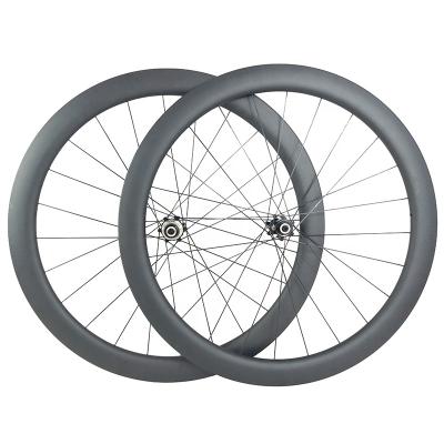 China Road Bikes Wholesale Toray T900 Carbon Fiber Bicycle Wheelset 25/28mm Width Gravel Opening Tubeless Carbon Wheel 700C for sale