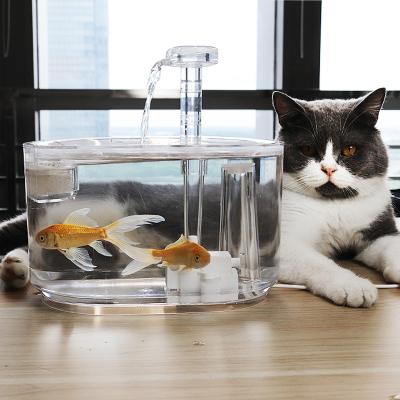 China 2021 ELS Factory Electric Drinking Water Sustainable Pet Toy Fountain New Cat Dispenser Automatic Cat Feeder for sale