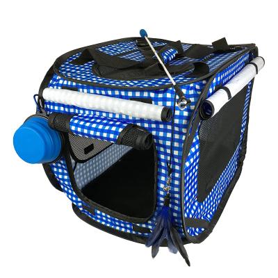 China Durable Comfortable Moving Pet Cat Dog Carrier Mesh Windows Ventilation Airline Approved 4 Open Doors for sale