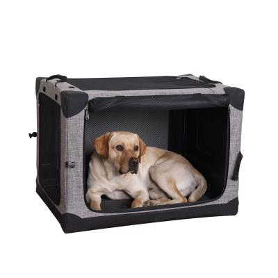 China 4 Door Mesh Mat Portable Folding Dog Crate Viable Quick Kennel For Indoor And Outdoor for sale