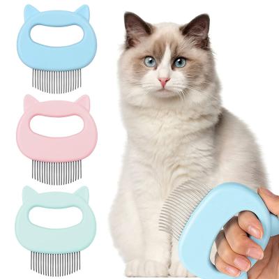 China Viable Cat Deshedding Grooming Brush Shedding Tangled Fur Muddles Shell Cat Hair Removal Comb Massaging Remover for sale