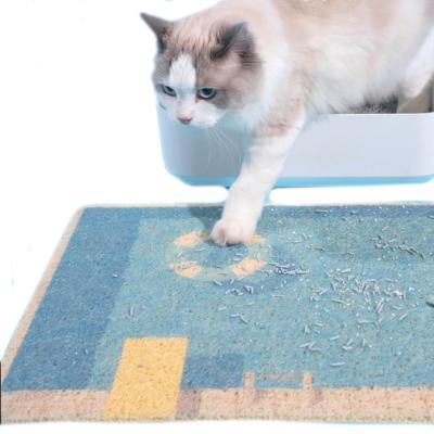 China Viable Traps Mess Box And Cats Scatter Control Mats Durable Cat Litter Mat Soft Easy Clean Protection for sale