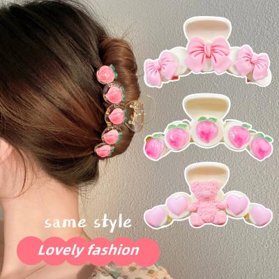 China Fashionable Medium Cute Flower Daisy Hair Clip Hair Claw Teddy Bear Lovely Peach Butterfly Style Central Institute of Statistics European and American Hot Selling Hair Accessories Hairpin for sale