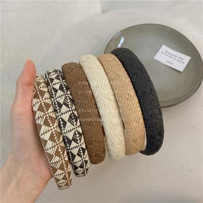 China European and American style summer accessories raffia straw headbands custom women terry headbands 2022 for sale