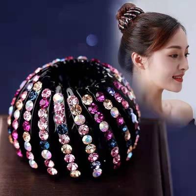 China Korean Glue Stick Hair Clip For Women Crystal Bird Nest Hair Claw Bun Maker Girls Ponytail Holder Pearl Hair Clips Accessories for sale