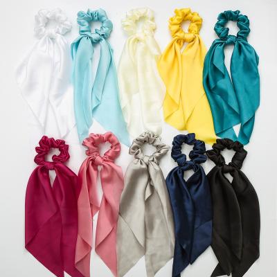 China New Fabric Style Hair Accessories Chiffon Tied Ribbon Headband Bow Floral Scrunchies For Girls Hair Ties for sale