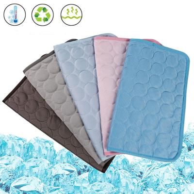 China Travel Pet Mat Cooling Summer Breathable Dog Bed Washable Pad Mat For Cat Kennel Sofa Bed Floor for sale