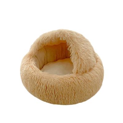 China Crystal Luxury Plush Warm Round Cat Nest Deep Sleep Pet Mat Cat Bed Package New Design Plush Breathable Dog Bed Half for sale