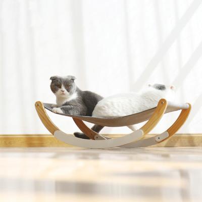 China Hot Selling Handmade Wood Breathable Cat Bed Cat Hammock Amazon Pet Cat Travel Swing Bed Hammock for sale