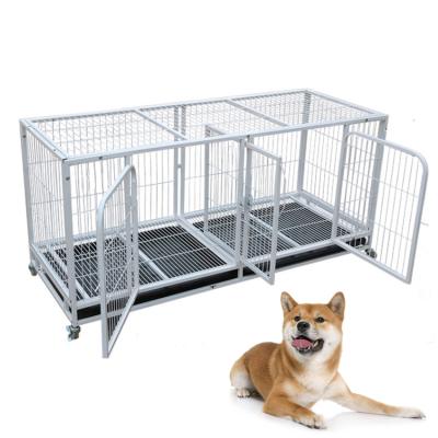 China Stainless Steel Breathable Metal Luxury Folding Pet Display Small Dog Cages Pet Cages for sale