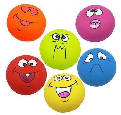 China Viable Puppy Toys Squeaky Teeth Squeaker Ball Puppy Face Strain Sound Game Toy 6 Pcs / Set for sale