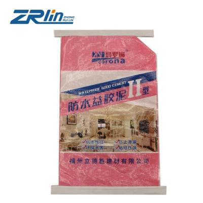 China Glossy Printing 25kg Heat Seal PP Woven Valve Bag Recyclable For Tile Adhesive for sale