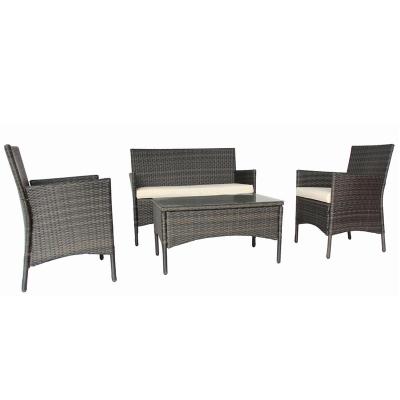 China Garden Set Supplier Good Discount Price Garden Out Outdoor Wicker Furniture 4 Seat Sofa Set Door Rattan for sale